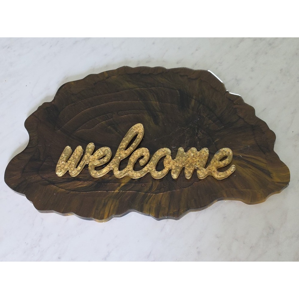 Handmade Resin Welcome Plaque
